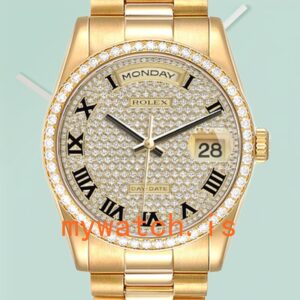 Rolex Day-Date m118348-0226 Men’s 36mm Diamond Bezel Oyster Bracelet/President Bracelet