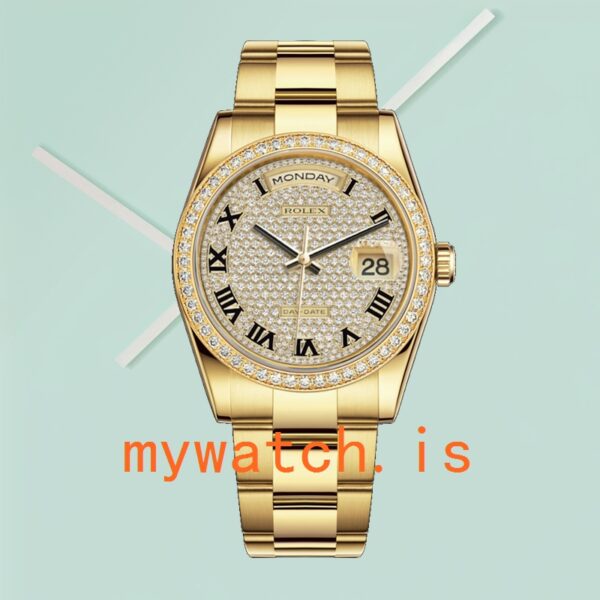 Rolex Day-Date m118348-0226 Men’s 36mm Diamond Bezel Oyster Bracelet/President Bracelet - Image 3