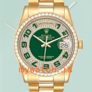 Rolex Day-Date Men’s 36mm 118348-0054 Oyster Bracelet/President Bracelet Diamond Bezel