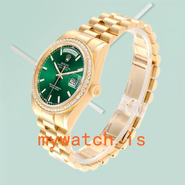 Rolex Day-Date 36mm Men’s m118348-0225 Oyster Bracelet/President Bracelet Green Dial - Image 5