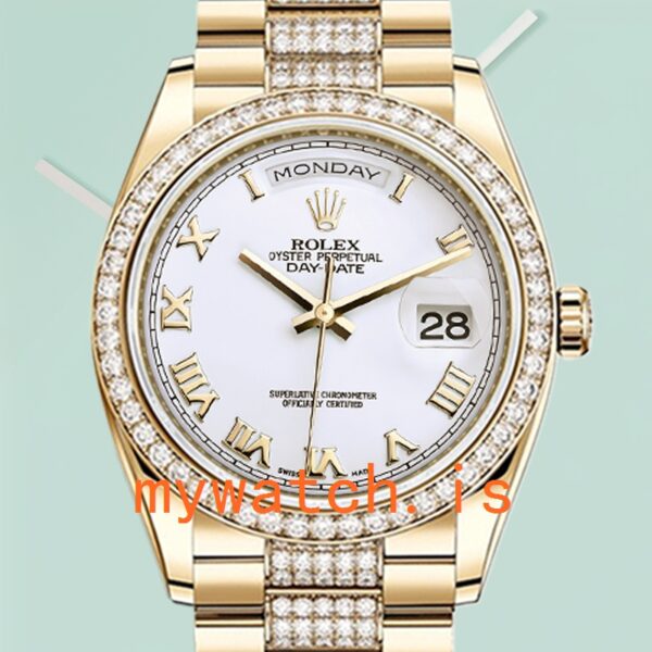 Rolex Day-Date 36mm Men’s m118348-0151 Gold-tone White Dial