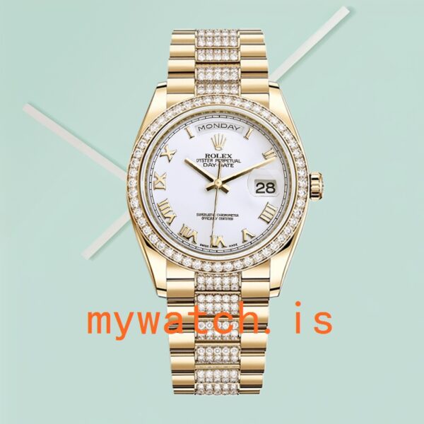 Rolex Day-Date 36mm Men’s m118348-0151 Gold-tone White Dial - Image 2