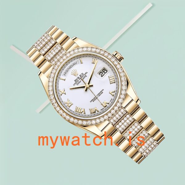 Rolex Day-Date 36mm Men’s m118348-0151 Gold-tone White Dial - Image 4