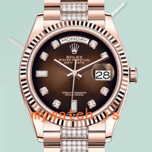 Rolex Day-Date 36mm Men’s m128235-0038 Stainless Steel Brown Dial