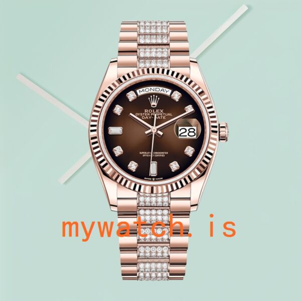 Rolex Day-Date 36mm Men’s m128235-0038 Stainless Steel Brown Dial - Image 2