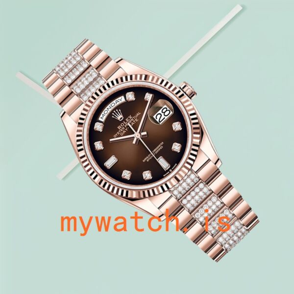 Rolex Day-Date 36mm Men’s m128235-0038 Stainless Steel Brown Dial - Image 4