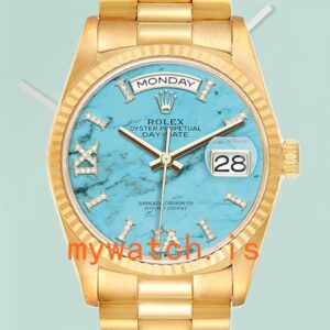 Rolex Day-Date 36mm m128238-0071 Men’s Blue Dial Gold-tone
