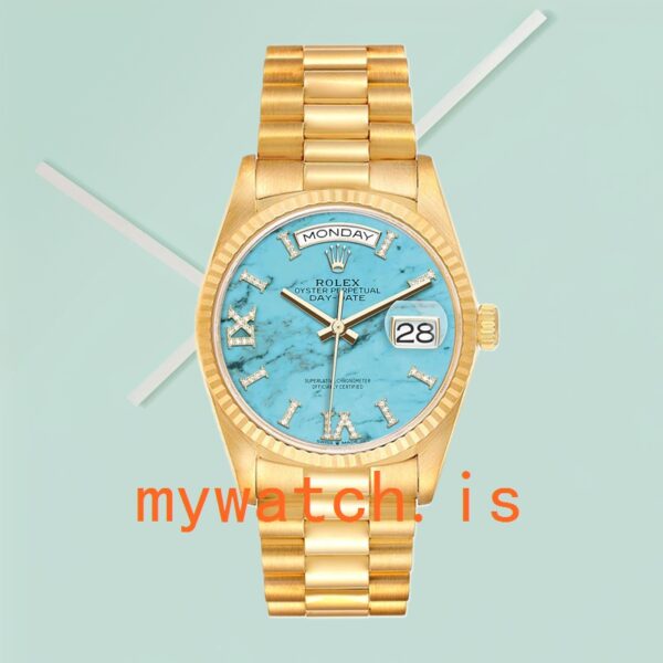 Rolex Day-Date 36mm m128238-0071 Men’s Blue Dial Gold-tone - Image 2