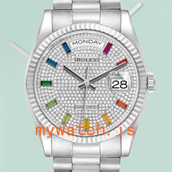 Rolex Day-Date m128239-0019 Men’s 36mm Diamond Paved Dial President Bracelet