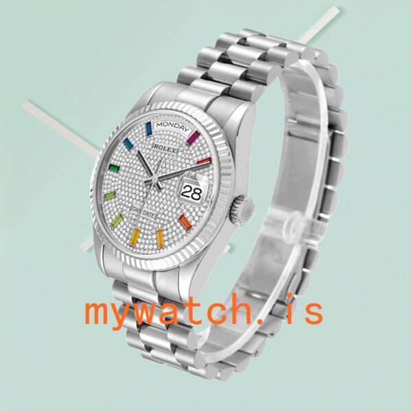 Rolex Day-Date m128239-0019 Men’s 36mm Diamond Paved Dial President Bracelet - Image 4