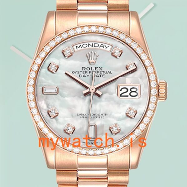 Rolex Day-Date Men’s 36mm m128345rbr-0028 Diamond Bezel