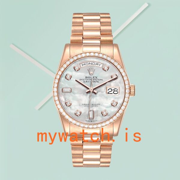 Rolex Day-Date Men’s 36mm m128345rbr-0028 Diamond Bezel - Image 3
