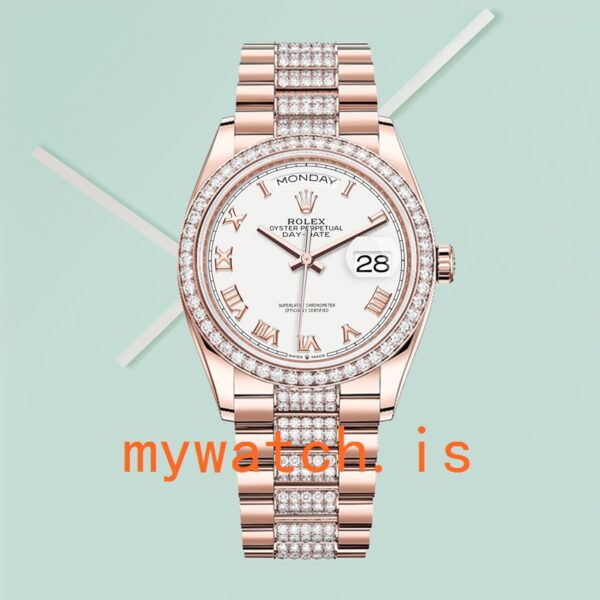 Rolex Day-Date 36mm Men’s m128345rbr-0055 White Dial Diamond Bezel - Image 2
