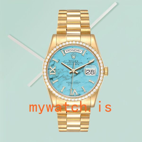 Rolex Day-Date m128348rbr-0037 36mm Men’s Gold-tone Blue Dial - Image 2