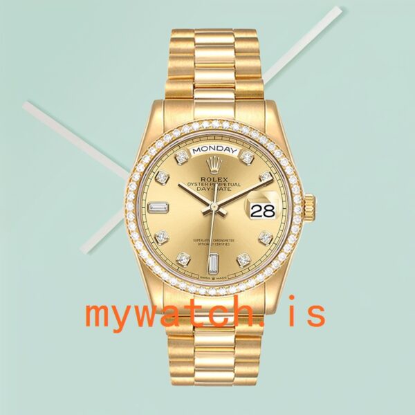 Rolex Day-Date m128348rbr-0008 36mm Men’s Automatic Diamond Bezel - Image 3