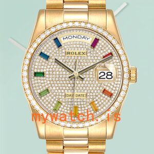 Rolex Day-Date Men’s m128348rbr-0030 36mm Diamond Bezel