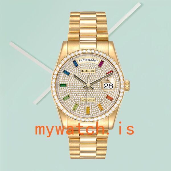 Rolex Day-Date Men’s m128348rbr-0030 36mm Diamond Bezel - Image 2