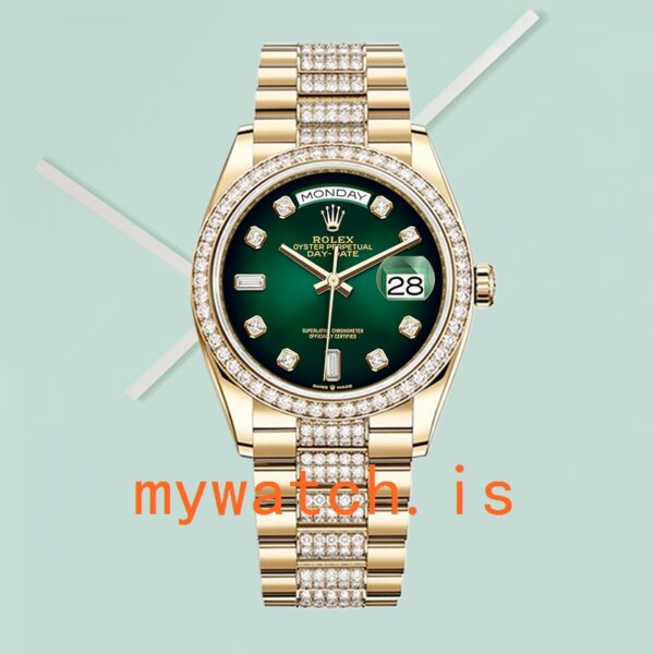 Rolex Day-Date 36mm Men’s m128348rbr-0036 Green Dial Gold-tone - Image 2