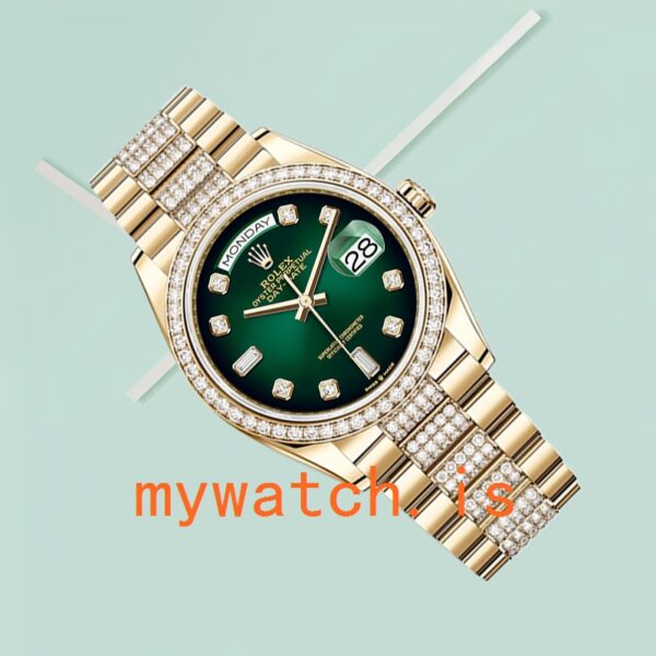 Rolex Day-Date 36mm Men’s m128348rbr-0036 Green Dial Gold-tone - Image 4