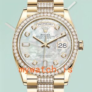 Rolex Day-Date 36mm m128348rbr-0017 Men’s Gold-tone Diamond Bezel