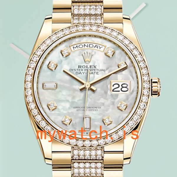 Rolex Day-Date 36mm m128348rbr-0017 Men’s Gold-tone Diamond Bezel