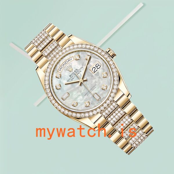 Rolex Day-Date 36mm m128348rbr-0017 Men’s Gold-tone Diamond Bezel - Image 4