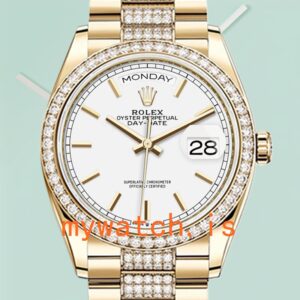 Rolex Day-Date 36mm Men’s m128348rbr-0048 Diamond Bezel