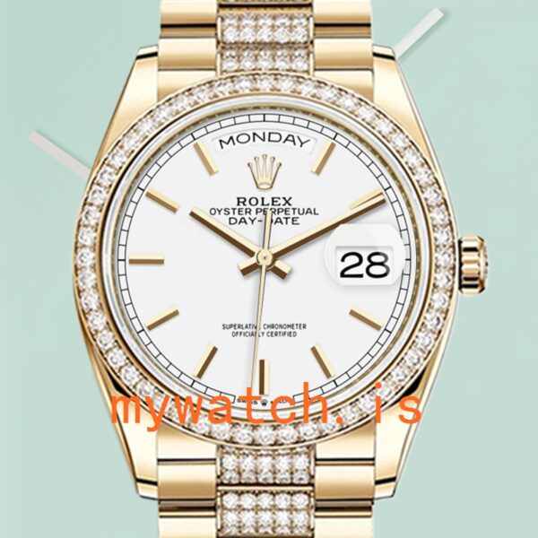 Rolex Day-Date 36mm Men’s m128348rbr-0048 Diamond Bezel
