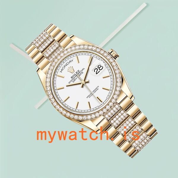 Rolex Day-Date 36mm Men’s m128348rbr-0048 Diamond Bezel - Image 3