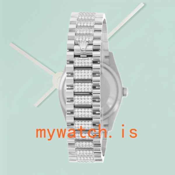 Rolex Day-Date Men’s m128349rbr-0012 36mm Silver-tone Diamond Bezel - Image 3
