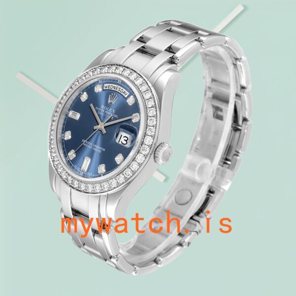 Rolex Pearlmaster 36mm Unisex 18946 Blue Dial - Image 3