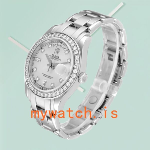 Rolex Pearlmaster 18946 36mm Unisex Silver Dial Silver-tone - Image 3