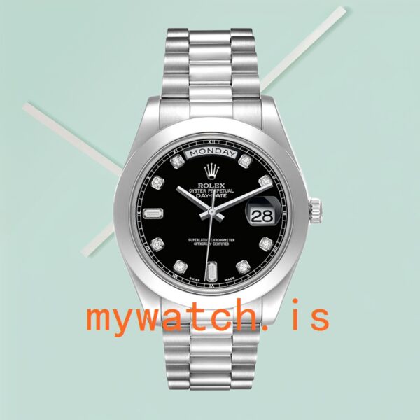 Rolex Day-Date 41mm 218206 Men’s Black Dial - Image 2