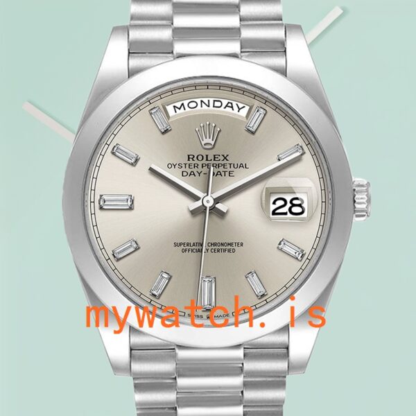 Rolex Day-Date Men’s 40mm m228206-0012 Silver Dial Stainless Steel