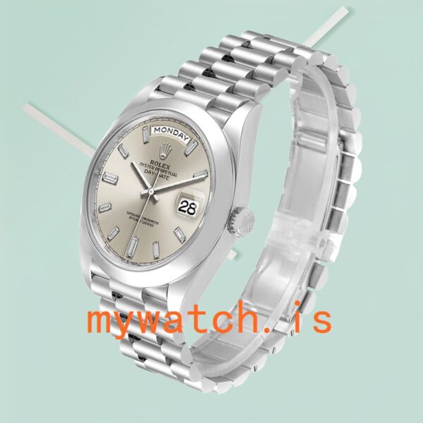 Rolex Day-Date Men’s 40mm m228206-0012 Silver Dial Stainless Steel - Image 3