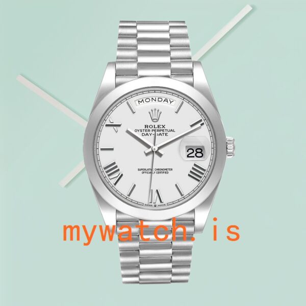 Rolex Day-Date Men’s 40mm m228206-0028 Silver-tone President Bracelet - Image 2