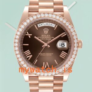 Rolex Day-Date m228345rbr-0009 40mm Men’s Brown Dial Rose Gold-tone