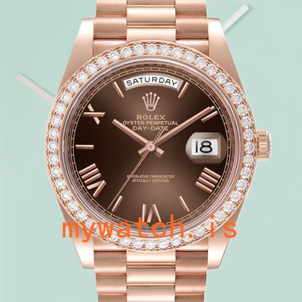 Rolex Day-Date m228345rbr-0009 40mm Men’s Brown Dial Rose Gold-tone