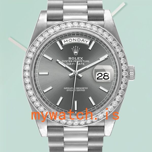 Rolex Day-Date Men’s 40mm m228349rbr-0041 Silver-tone