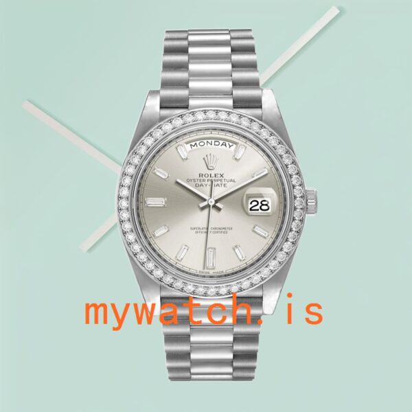 Rolex Day-Date Men’s 228349SSP 40mm Silver Stripe Dial - Image 2
