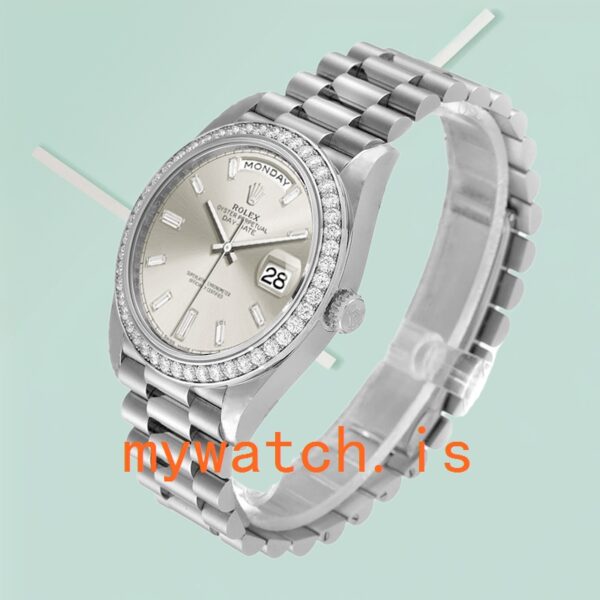 Rolex Day-Date Men’s 228349SSP 40mm Silver Stripe Dial - Image 4