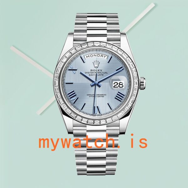 Rolex Day-Date m228396tbr-0004 Men’s 40mm Silver-tone Diamond Bezel - Image 2