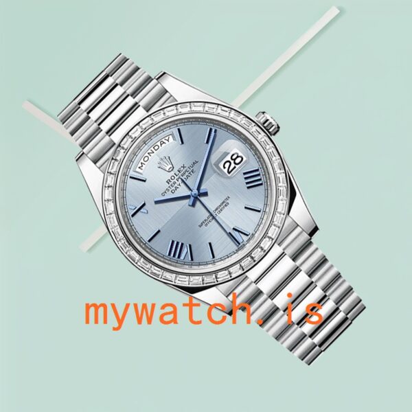 Rolex Day-Date m228396tbr-0004 Men’s 40mm Silver-tone Diamond Bezel - Image 4