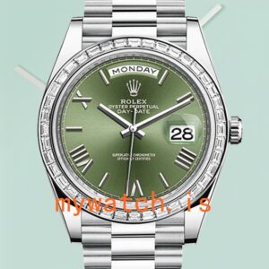 Rolex Day-Date m228396tbr-0020 40mm Men’s Silver-tone Diamond Bezel