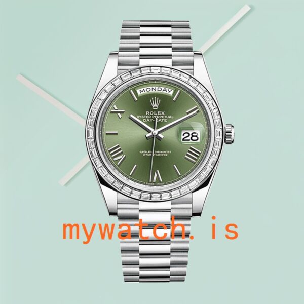 Rolex Day-Date m228396tbr-0020 40mm Men’s Silver-tone Diamond Bezel - Image 2