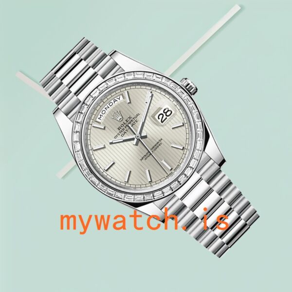 Rolex Day-Date m228396tbr-0022 Men’s 40mm Silver Stripe Dial - Image 2