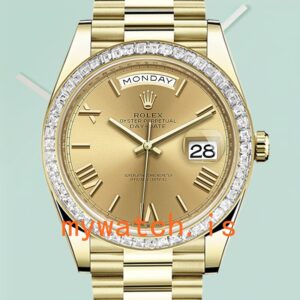 Rolex Day-Date 40mm m228398tbr-0003 Men’s Diamond Bezel Champagne Dial