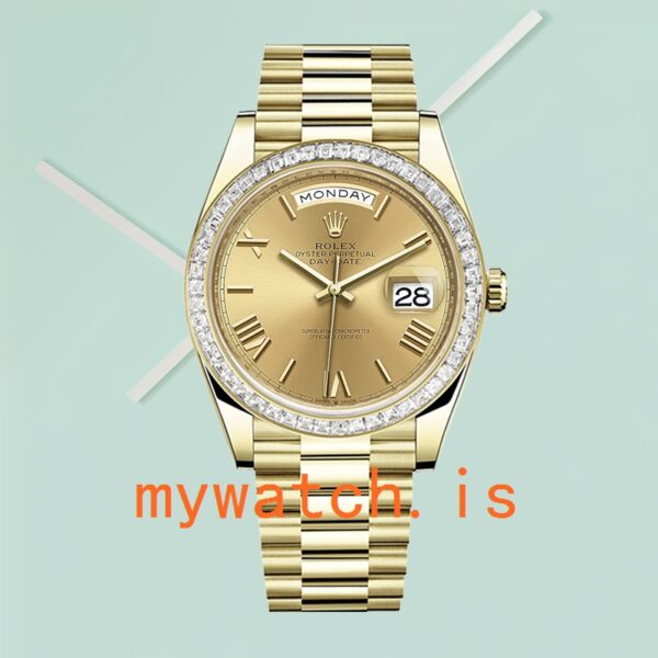 Rolex Day-Date 40mm m228398tbr-0003 Men’s Diamond Bezel Champagne Dial - Image 2