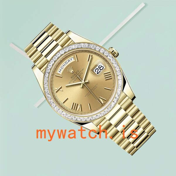Rolex Day-Date 40mm m228398tbr-0003 Men’s Diamond Bezel Champagne Dial - Image 4