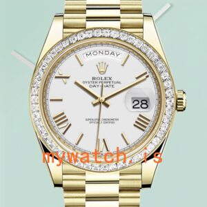 Rolex Day-Date m228398tbr-0033 40mm Men’s White Dial Gold-tone